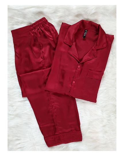 Solid Red Satin Silk